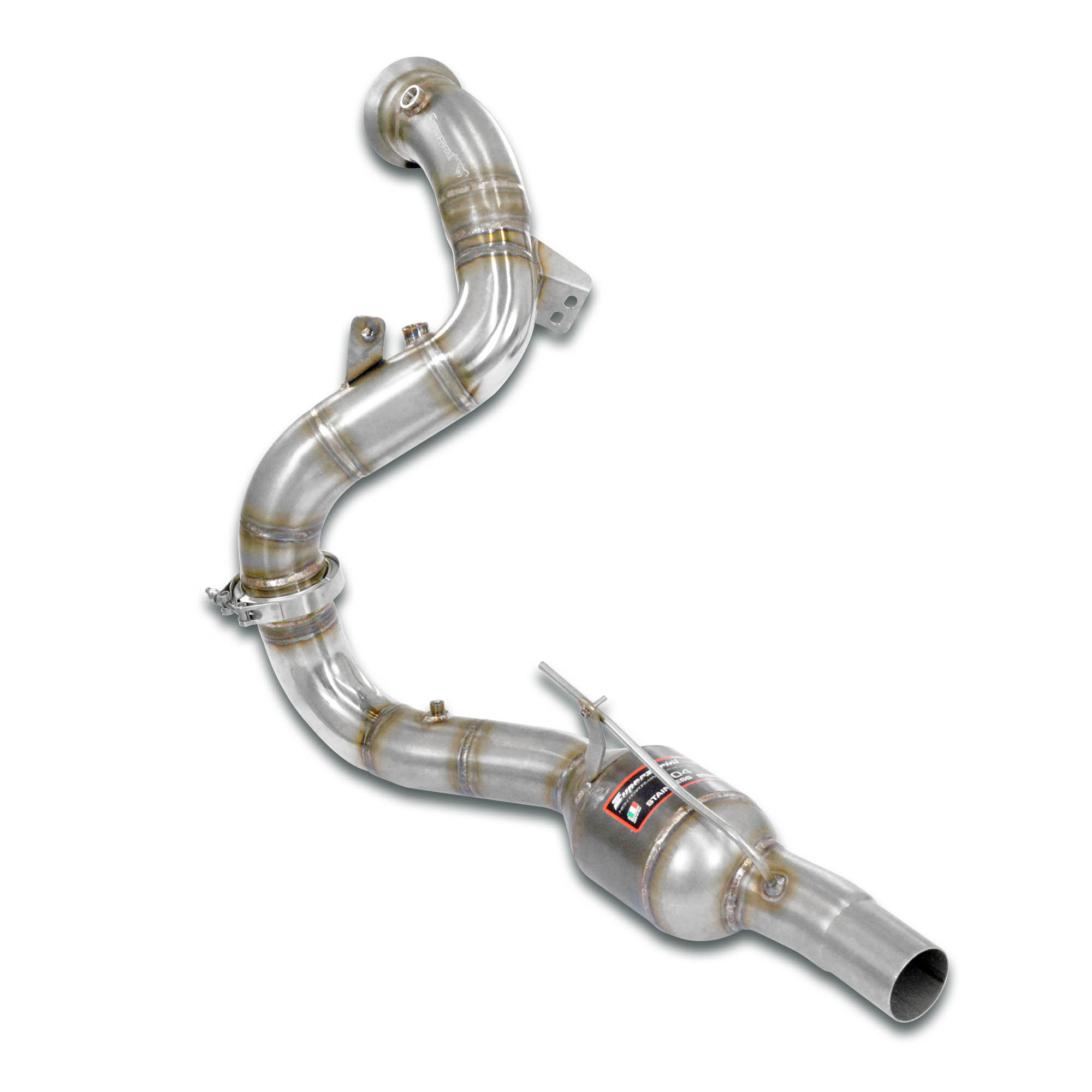 Downpipe Sinistro + catalizzatore metallico<br>(Elimina pre-catalizzatore) 