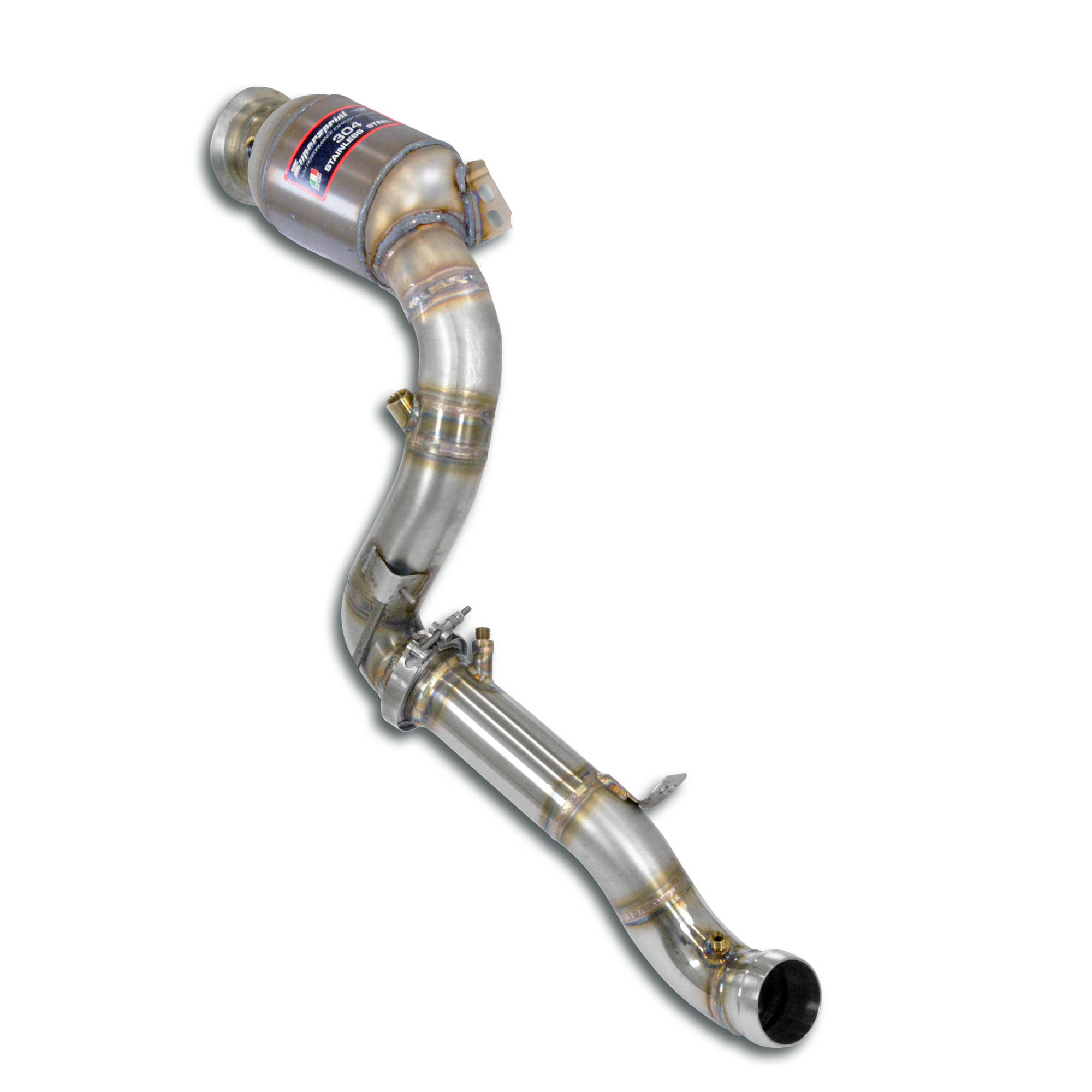 Downpipe Sinistro + pre-catalizzatore metallico<br>Elimina catalizzatore secondario + GPF  