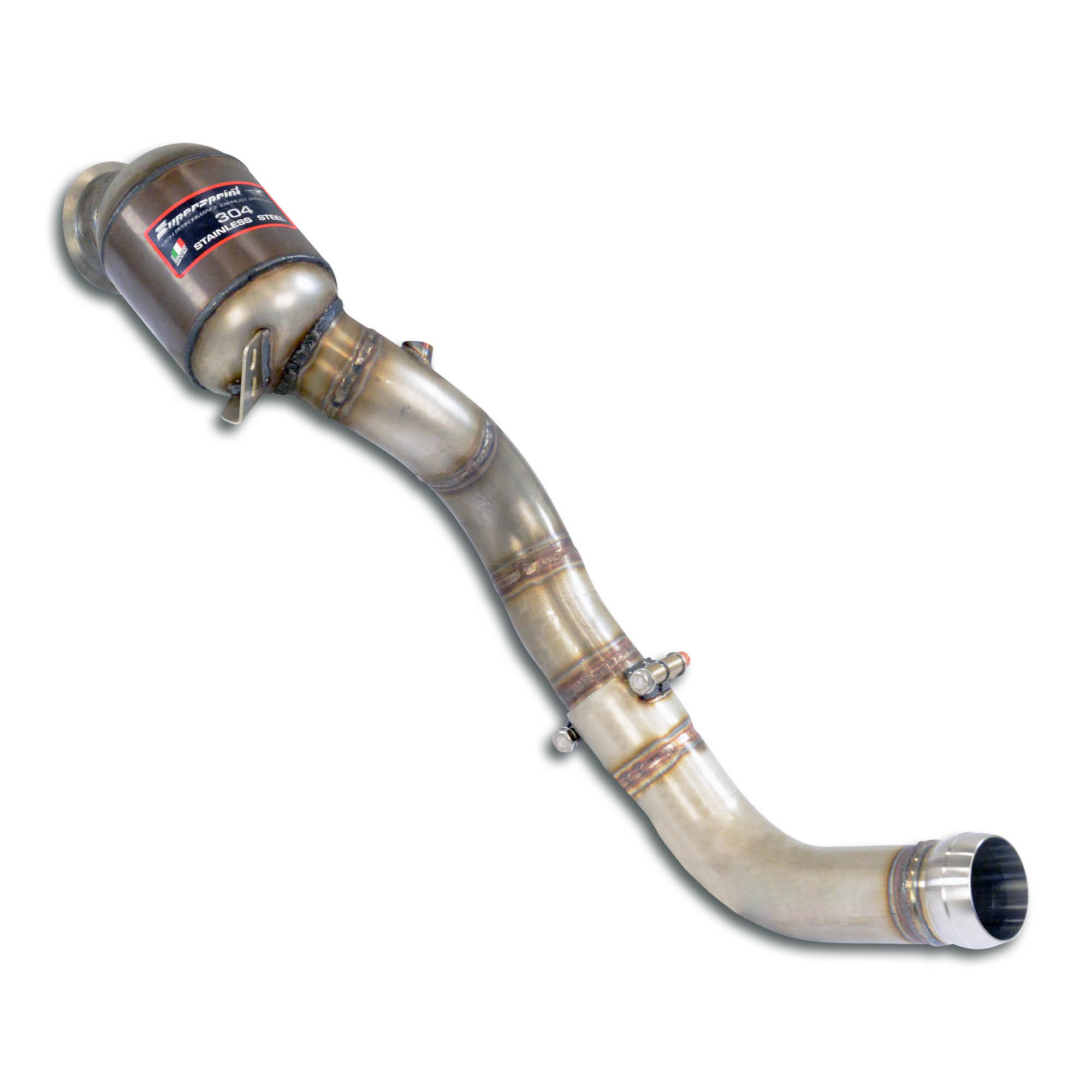 Downpipe Destro + pre-catalizzatore metallico<br>Elimina catalizzatore secondario + GPF (RHD - LHD)