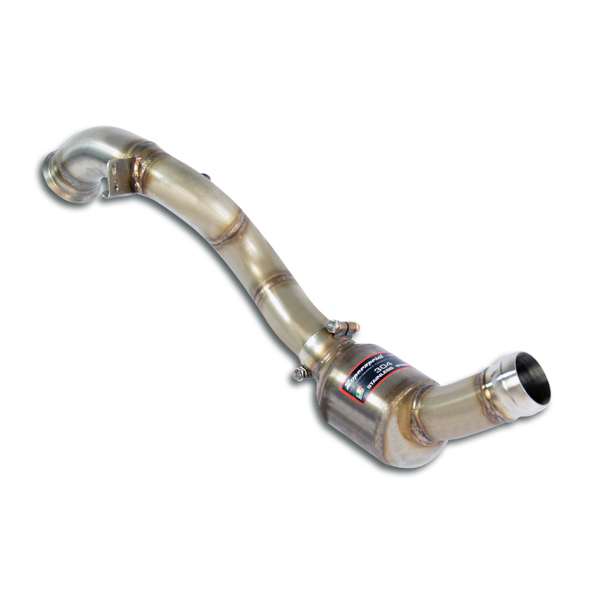 Downpipe Destro + catalizzatore metallico<br>Elimina catalizzatore primario (RHD - LHD) 