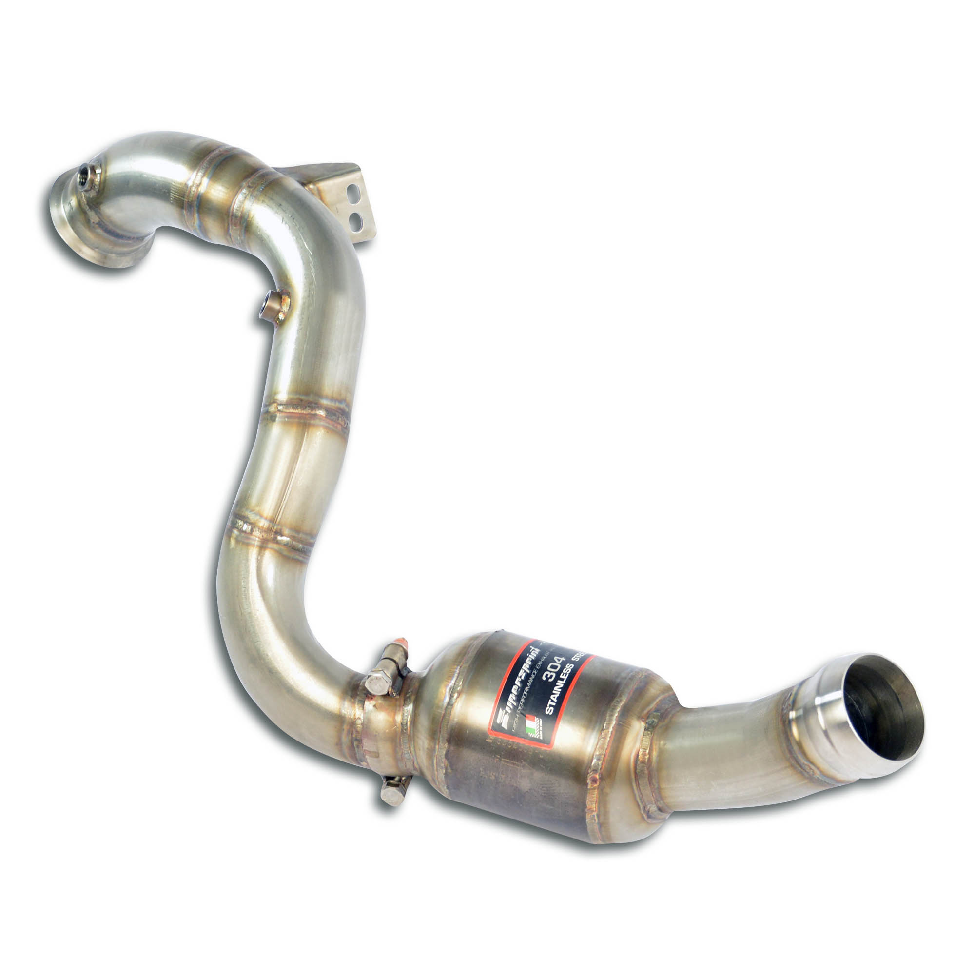Downpipe Sinistro + catalizzatore metallico<br>Elimina catalizzatore primario (RHD - LHD)
