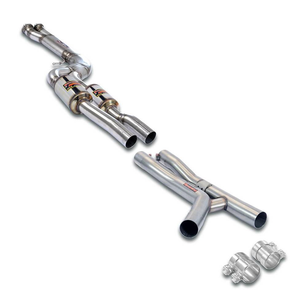 J-Pipe Touring Package<br>Elimina catalizzatori secondari + silenziatore centrale<br>Per silenziatore posteriore di serie