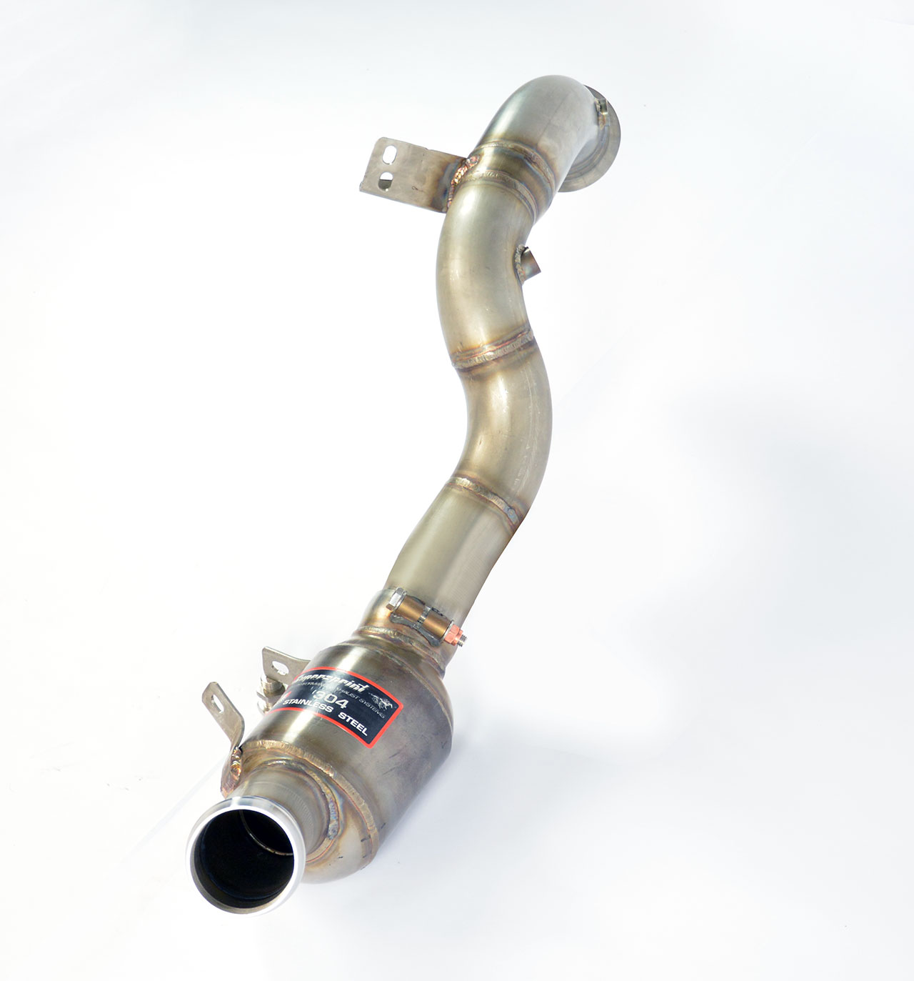 Downpipe Destro + catalizzatore metallico<br>Elimina catalizzatore primario + GPF (RHD - LHD)