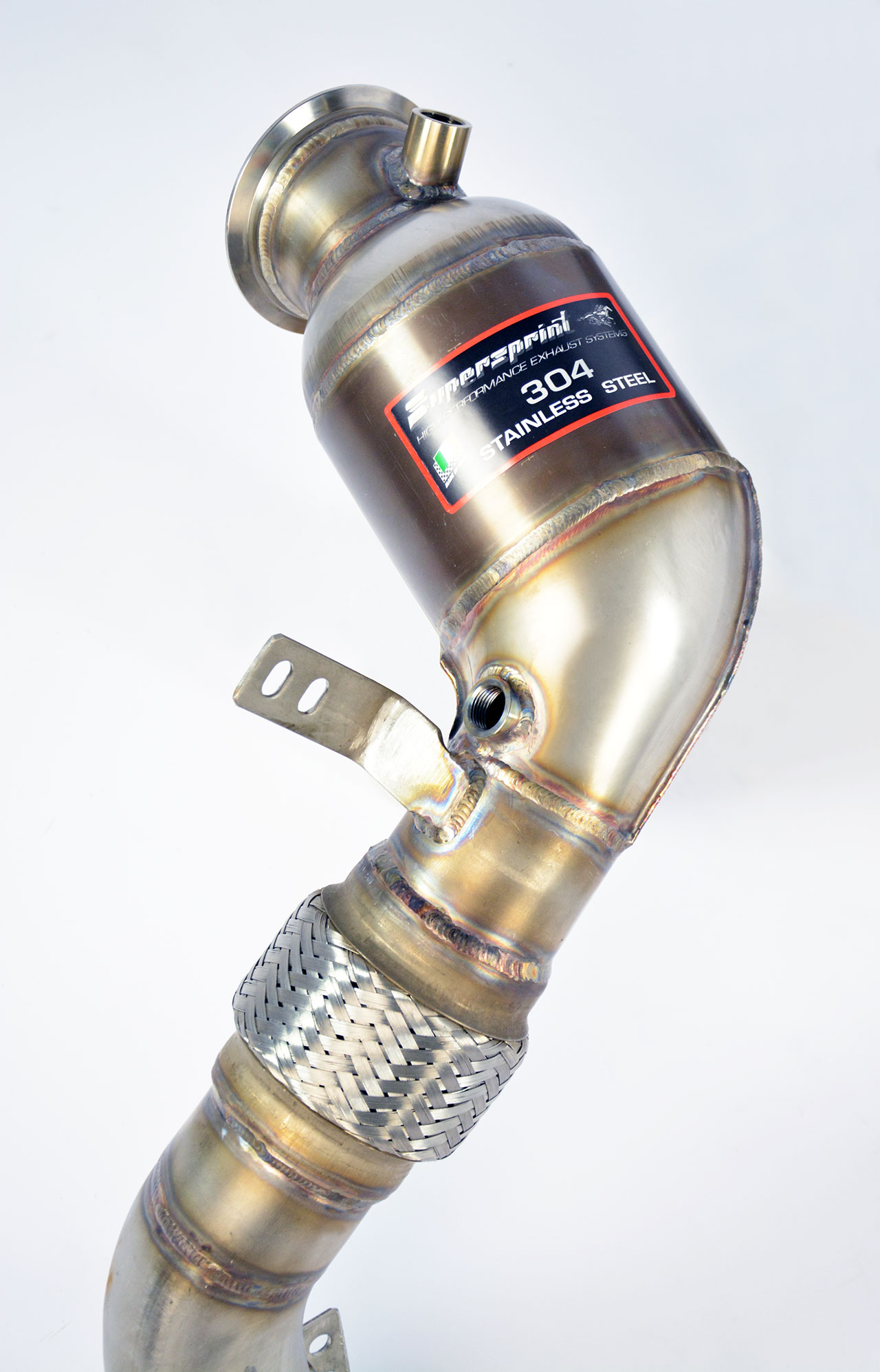 Kit tubo turbina + Catalizzatore metallico sinistro<br>(Sostituzione catalizzatore primario e secondario)<br>Compatibile con catalizzatori terziari di serie