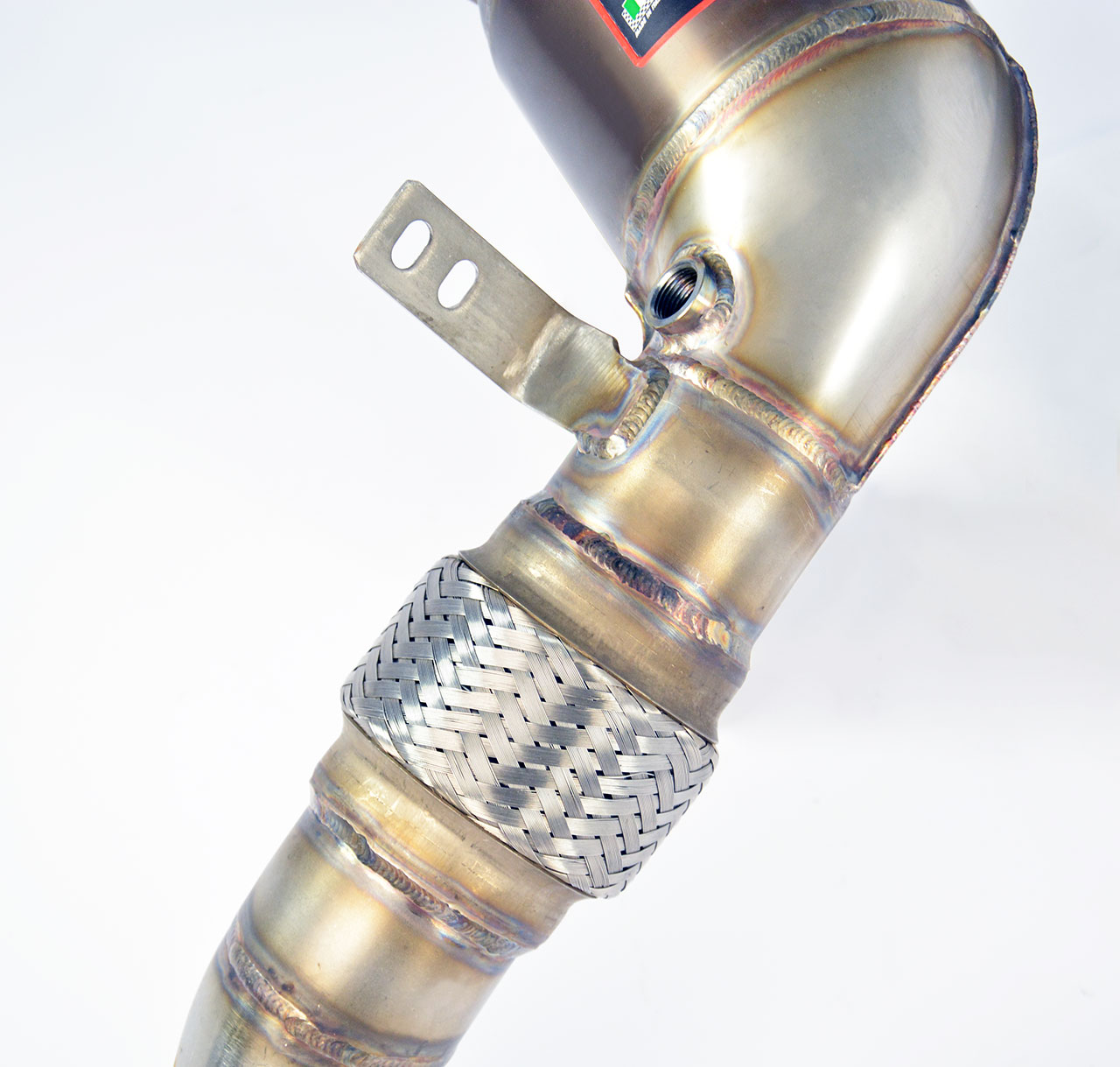 Kit tubo turbina + Catalizzatore metallico sinistro<br>(Sostituzione catalizzatore primario e secondario)<br>Compatibile con catalizzatori terziari di serie