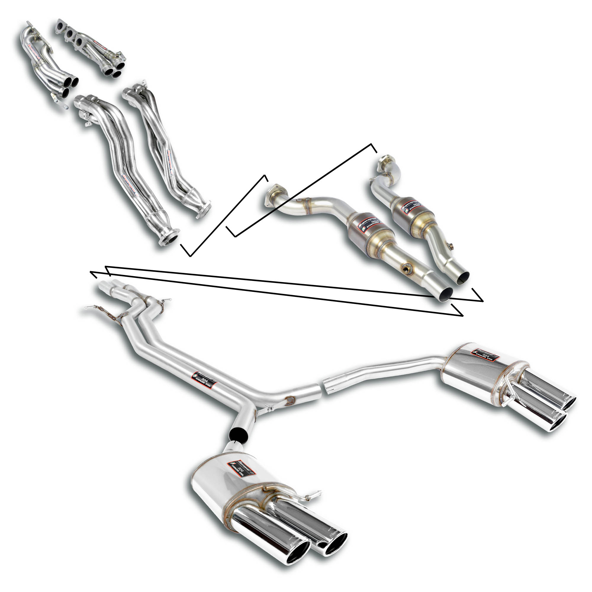AUDI S4 QUATTRO (Berlina + Avant) 3.0 TFSI V6 (333 Hp) 2007 -> 2015 (Headers system)